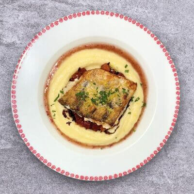 candát s bramborovou kaší